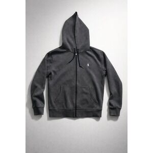Polo Ralph Lauren Mens Activewear Outdoor Grey Full Zip Hoodie Pony Logo Medium